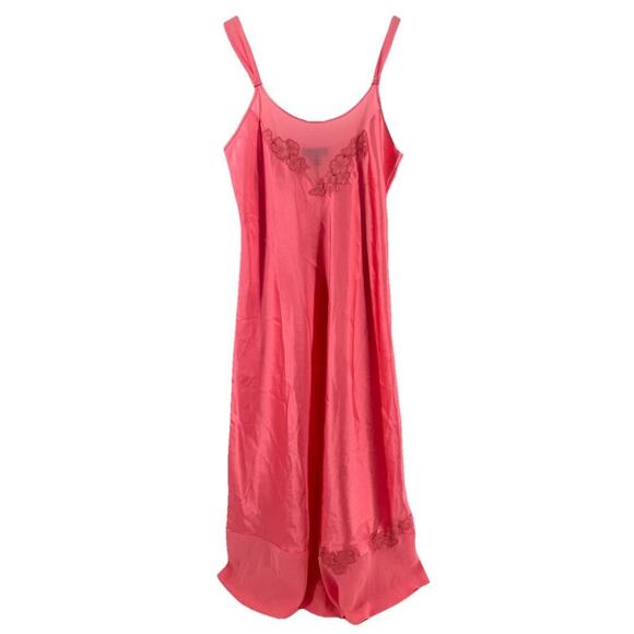Jones New York Satin Slip Dress Gown Small Midi Fairycore Salmon Peach DD04 - Picture 1 of 15